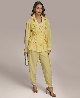 Donna Karan New York Women's Belted Utility Jacket & Cargo Pants - Macy's | Macy's