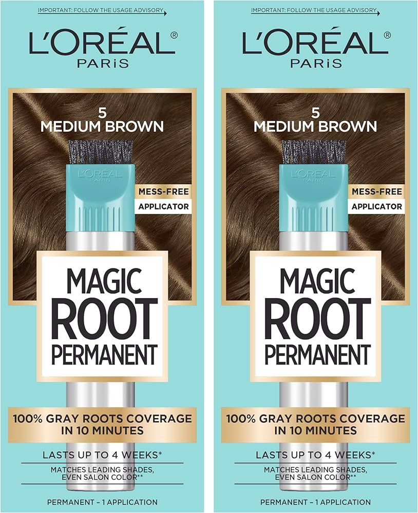 L’Oréal Paris Magic Root Permanent Hair Color, 10 Minute Root Coloring Kit with 100% Gray Hair... | Amazon (US)