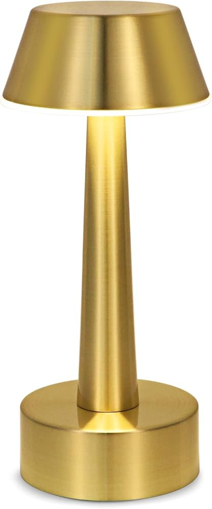 Egobasic Cordless Small Table Lamp, Gold Battery Operated Lamp for Restaurant Dinner Table, Recha... | Amazon (US)