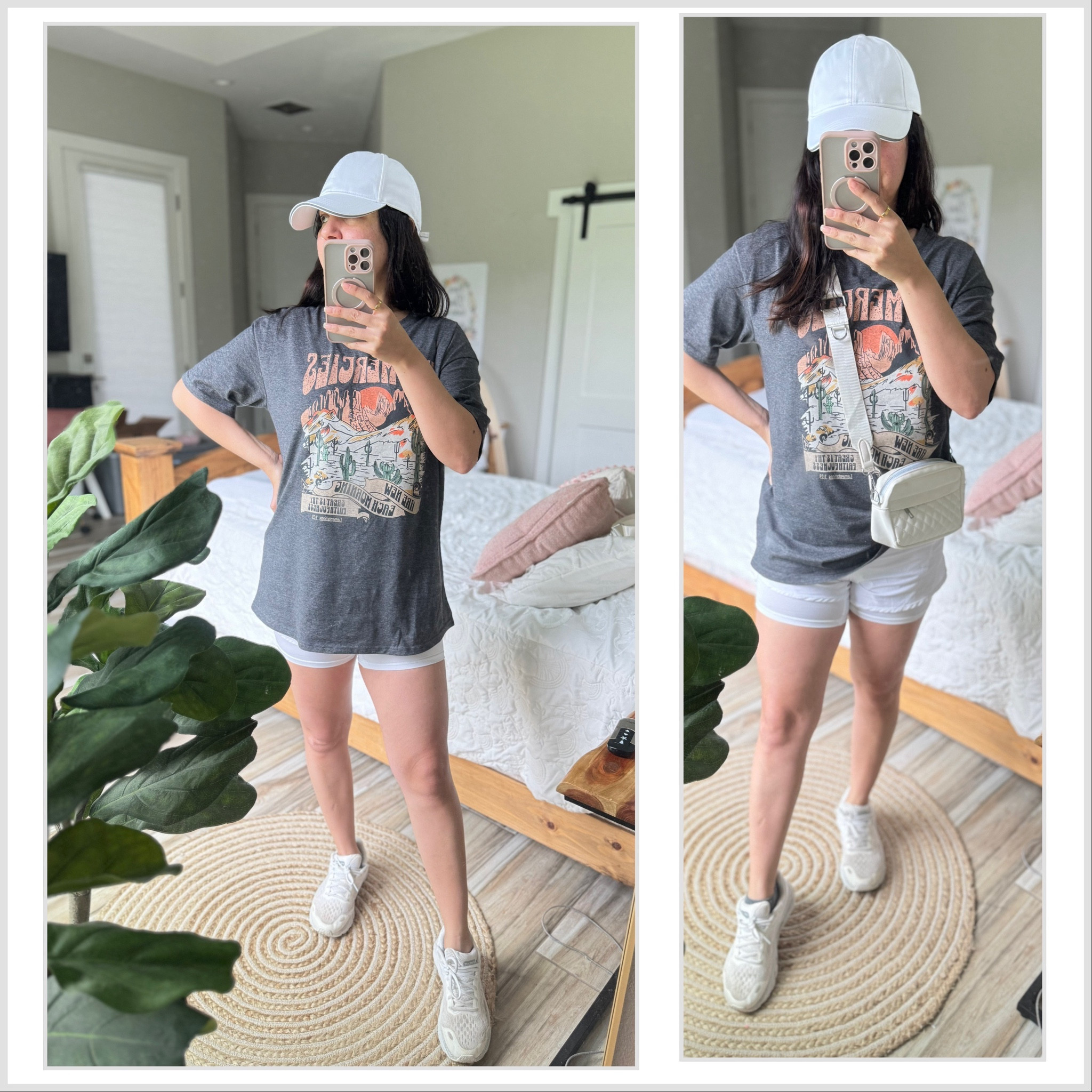 Effortless-Casual spring/summer look! I’m 2 months postpartum 5’4” 145lbs wearing medium in tee and shorts. Thank you for shopping with me. Stay blessed!

#LTKU