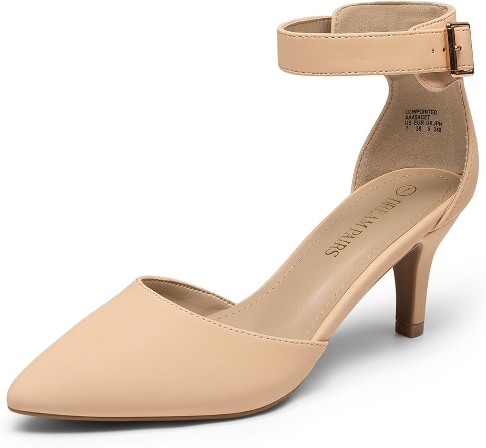 DREAM PAIRS Kitten Heel Low Heel for Women Closed Pointed Toe Pumps Wedding Party Sexy Dress Shoe... | Amazon (US)