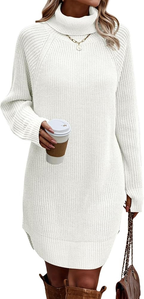 LILLUSORY Fall Women Turtleneck Long Sleeve Loose Oversized Sweater Dress 2023       
Material: A... | Amazon (US)