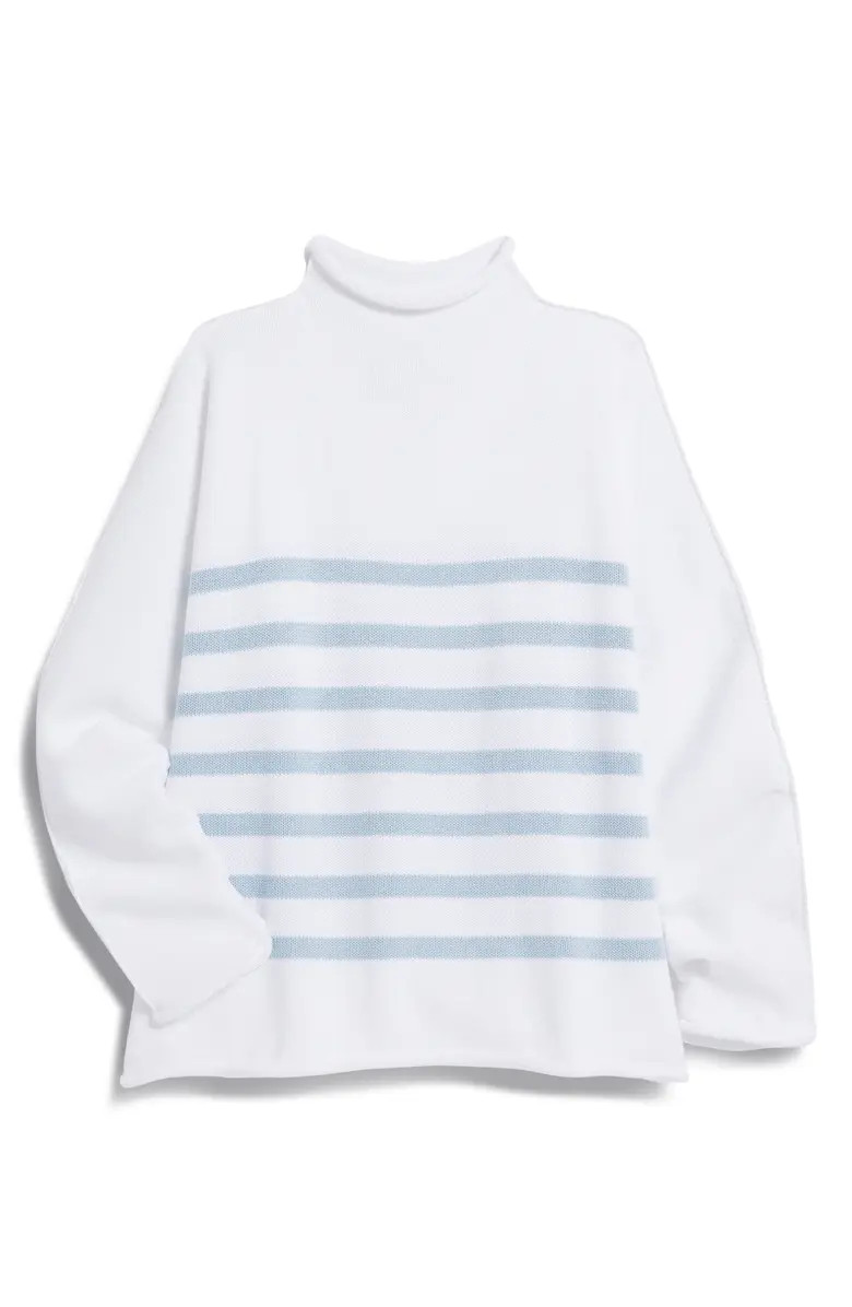 Monterey Stripe Cotton Funnel Neck Sweater | Nordstrom