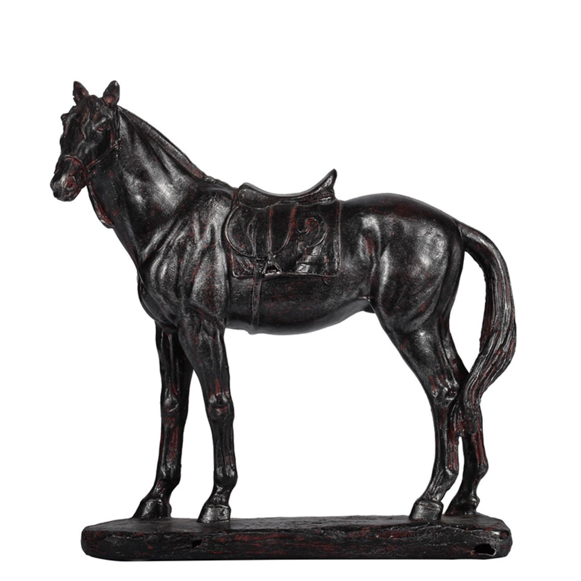 Standing Horse Sculpture Decoration - 9.5" - Red and Bronze Tone | Bed Bath & Beyond