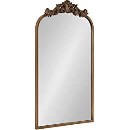 Kate and Laurel Arendahl Traditional Arch Mirror, 19" x 30.75", Gold, Baroque Inspired Wall Decor | Amazon (US)