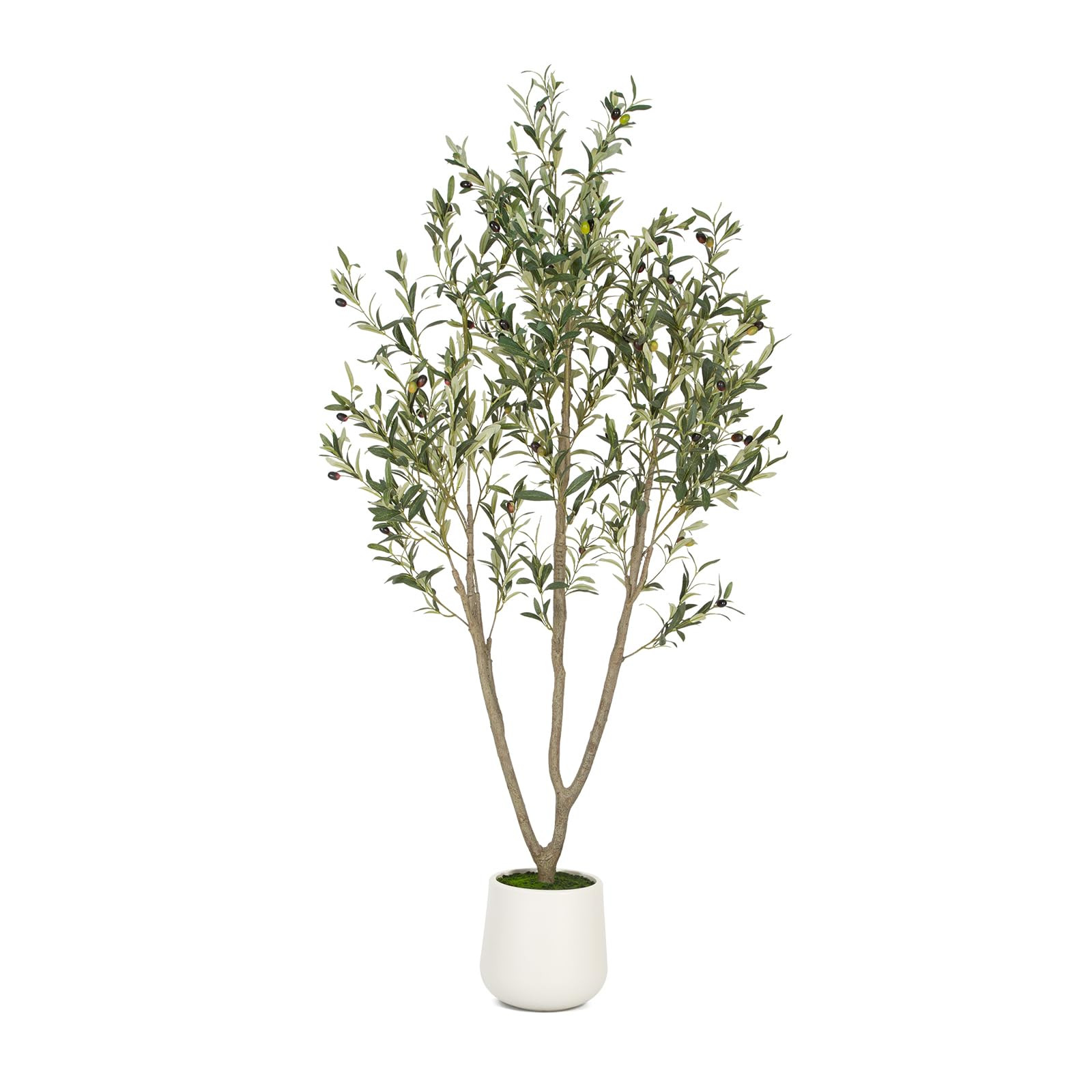 Olive Trees Artificial Indoor, 6FT Tall Faux Olive Tree with White Tall Planter, Artificial Plant... | Amazon (US)