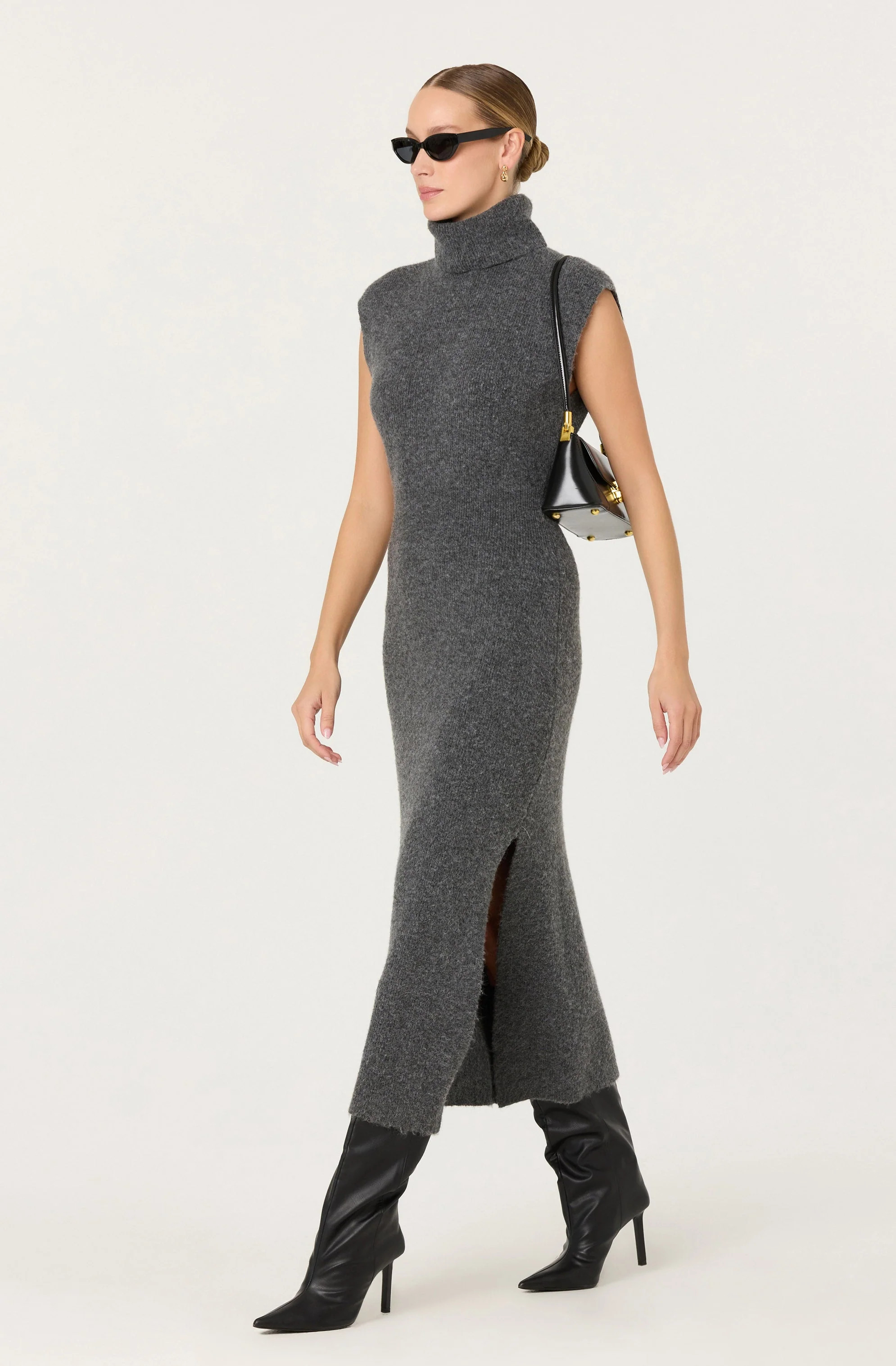 Roxanna Turtleneck Sweater Maxi Dress - Charcoal / XS | ASTR The Label (US)