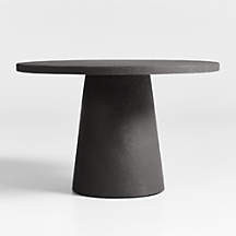 Willy 48" Charcoal Round Pedestal Dining Table by Leanne Ford + Reviews | Crate & Barrel | Crate & Barrel