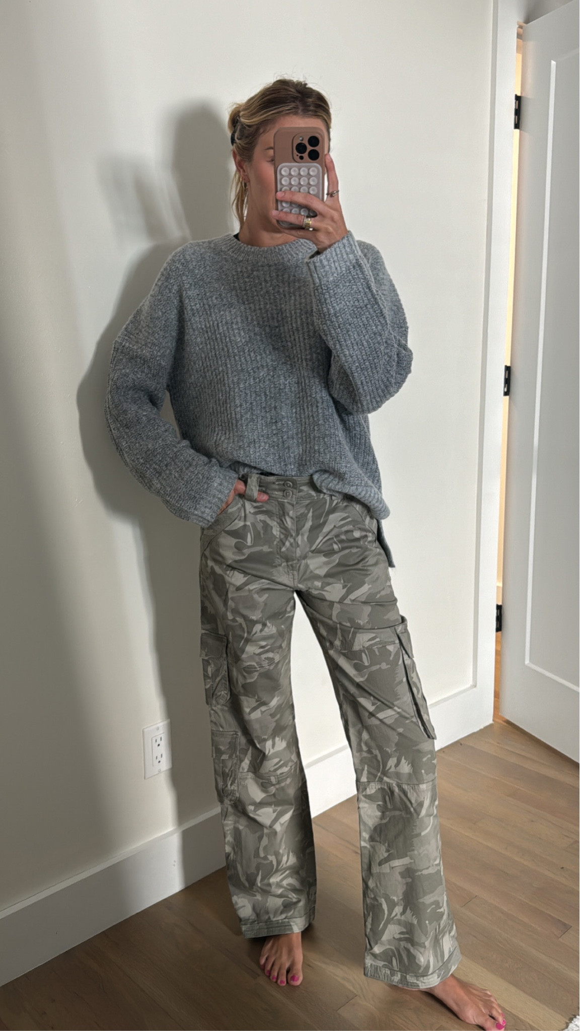 Small in sweater, xs in cargo 