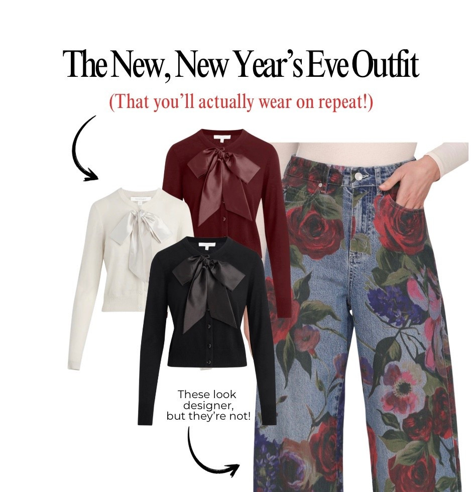 Outfit to wear over and over together or separately! 
Tap on the white or black sweater to view the wine color 

New Year’s Eve with the family 

#LTKFindsUnder100 #LTKHoliday #LTKOver40