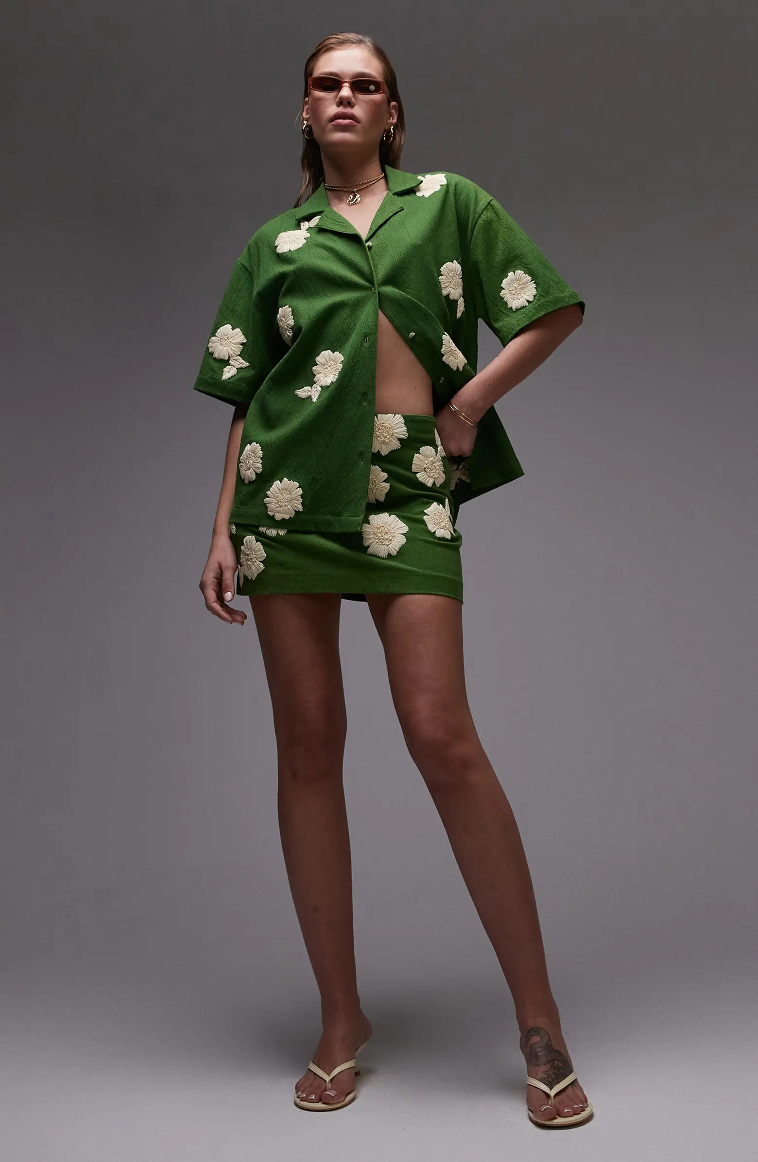 Topshop Pelmet Raffia Flowers Miniskirt | Nordstrom | Nordstrom