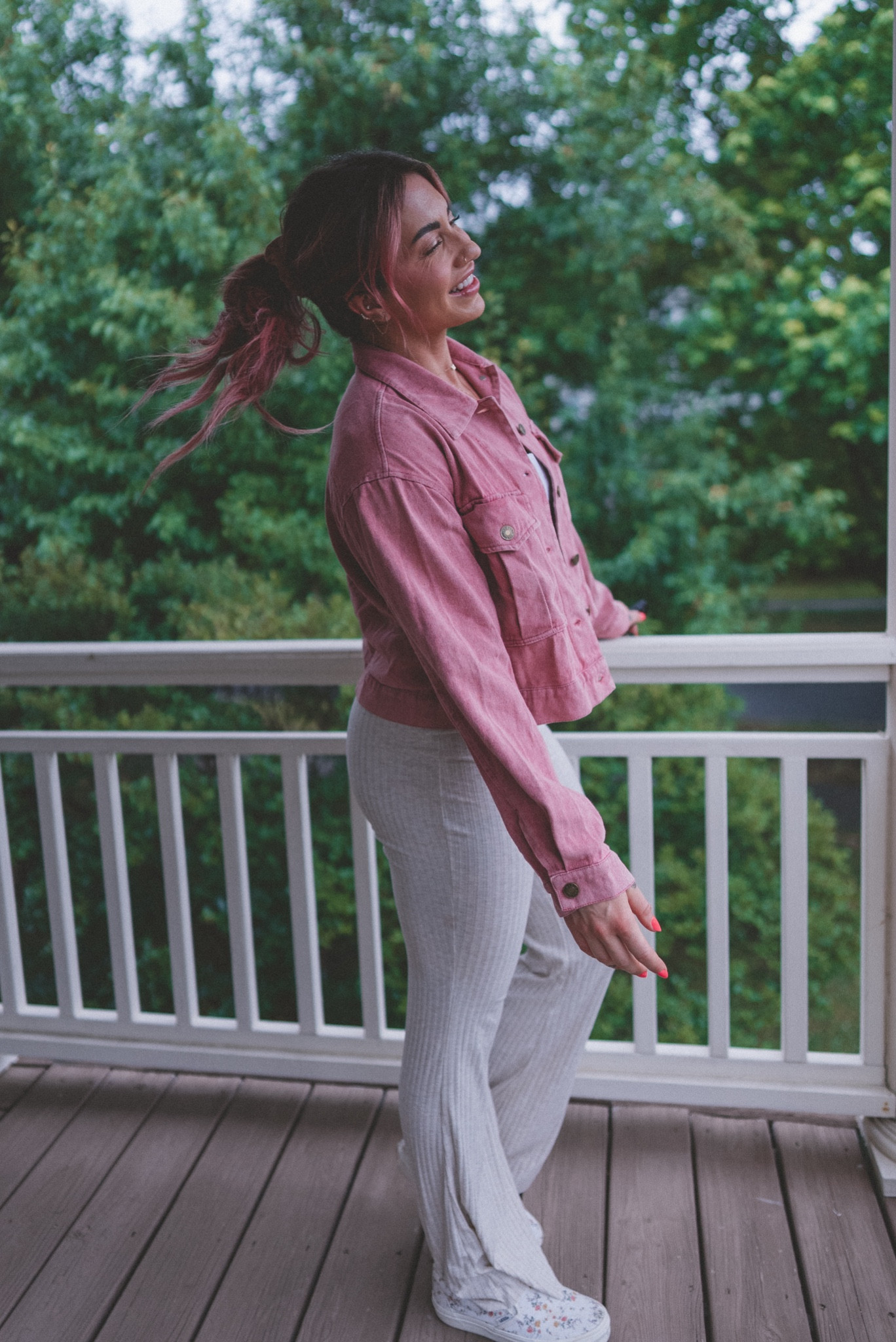 Linked exact jacket & shoes, the pants were from some random boutique in Florida years ago 🥹