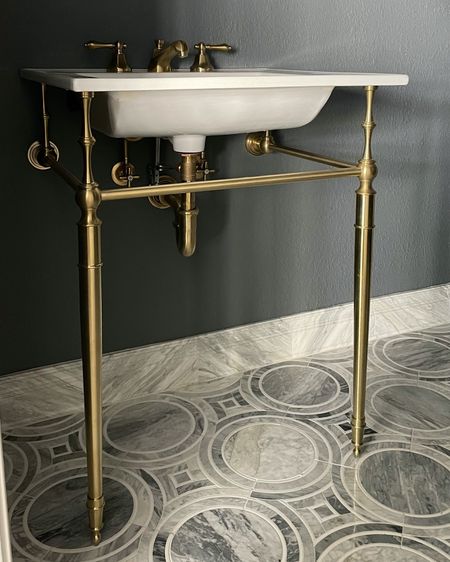 Our powder room console sink is in stock! We have the brushed brass and it’s so pretty for a smaller bathroom!

#LTKhome #LTKstyletip #LTKsalealert