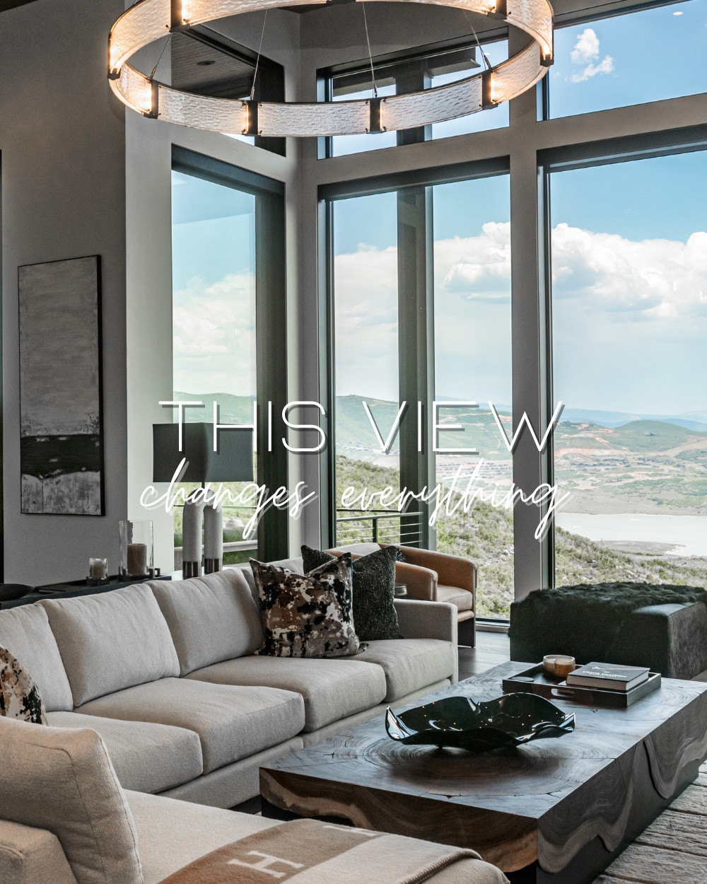 A living room designed around the view 🤍

Floor-to-ceiling windows, soft neutrals, and layered textures create a space that feels calm, open, and connected to nature.

Recreate this look with these pieces 👇



Builder: @purehavenhomes 

Photography: @rebekahwestoverphotography.

See the full house tour:
https://www.homebunch.com/utah-organic-modern-home/