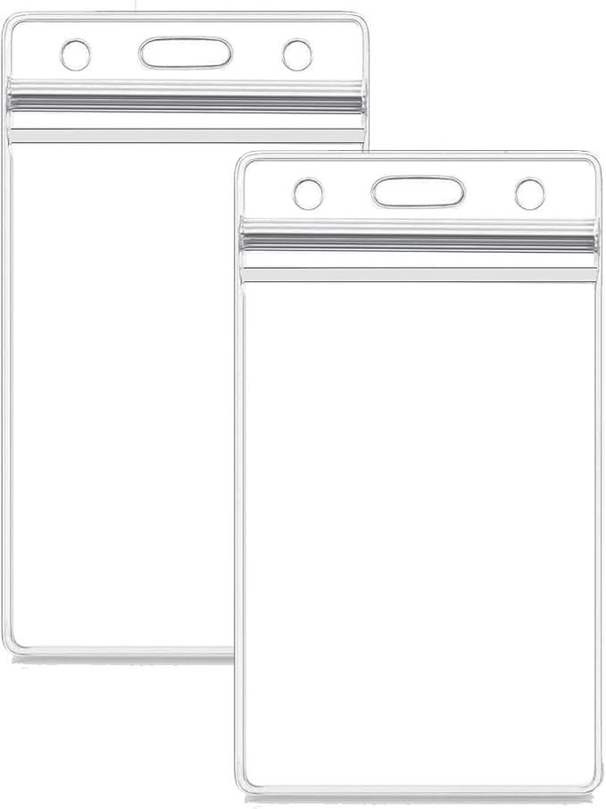 Vertical ID Card Name Tag Badge Holder with Waterproof Type Resealable Zip (Vertical ID, 6 Pcs) | Amazon (US)