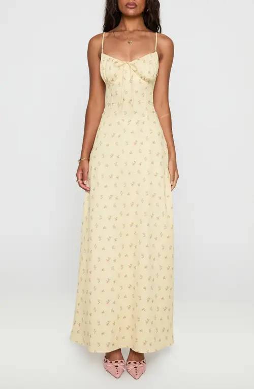 Princess Polly Floral Print Maxi Dress in Yellow Floral at Nordstrom, Size 0 | Nordstrom
