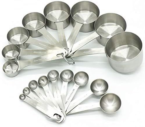 Smithcraft Measuring Cups and Measuring Spoons Set, Stainless Steel Measuring Cups and Spoons, 18... | Amazon (US)