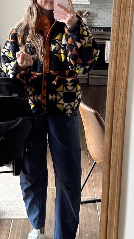 wearing small in jacket, so warm & cozy! Print is from last year, but lots of prints & solid colors in stock 
small in pants, love these & they’re so comfy 

Winter outfit
Postpartum 

#LTKSeasonal