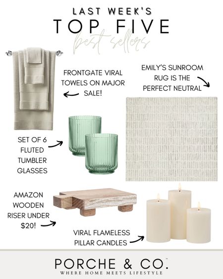 Best sellers, weekly top sellers, Amazon home finds, Amazon finds, flameless candles, frontgate towels, pottery barn rug 

#LTKhome #LTKstyletip #LTKsalealert