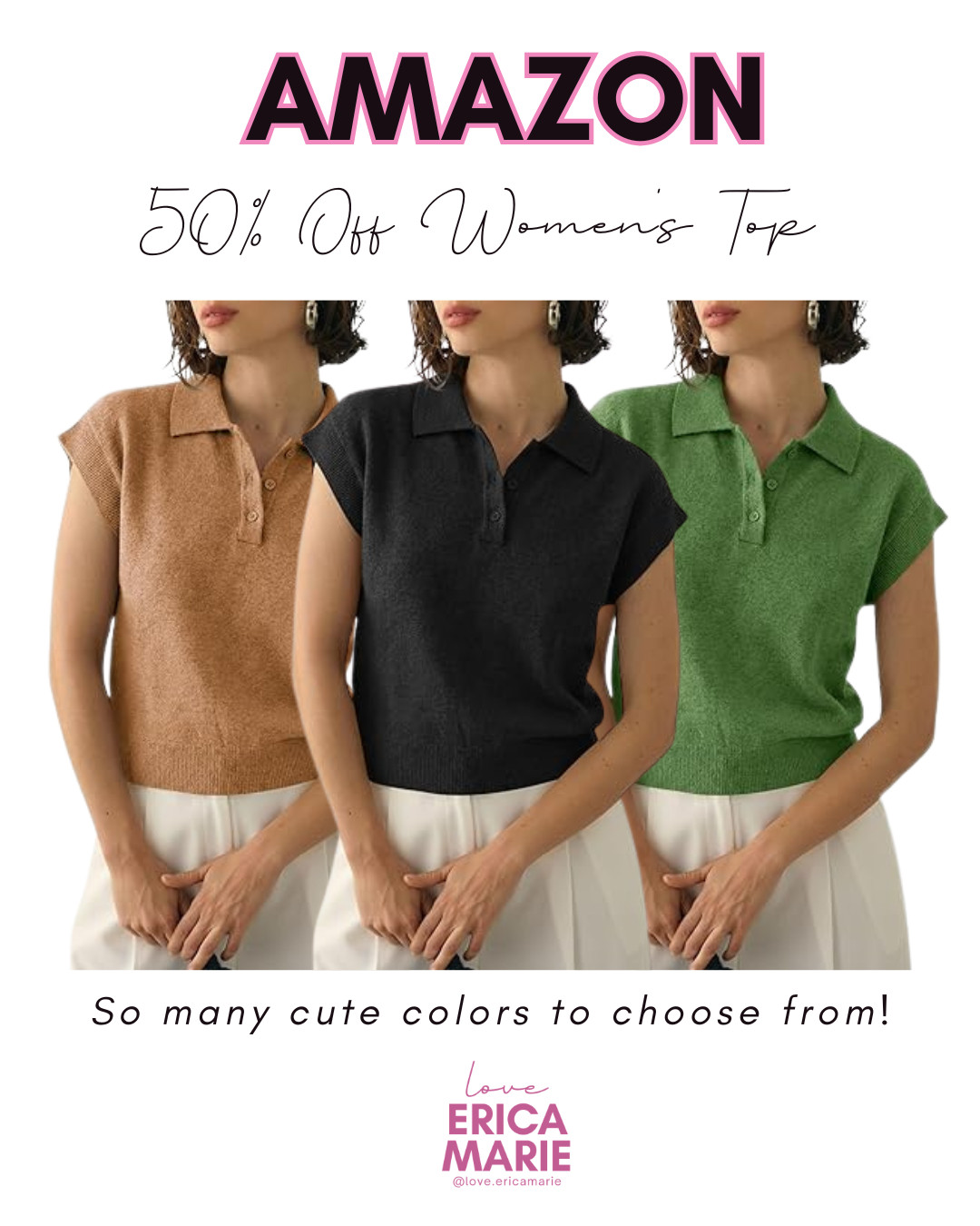 If you’re looking for cute summer tops to wear with shorts this season, these are for you! They’re 50% off right now, come in lots of pretty colors, and are available in sizes up to XL. Soft, comfortable, and easy to style, definitely worth grabbing in a couple colors while they’re on sale. polo shirt,  short sleeve, summer top 

 #LTKootd #LTKSeasonal #LTKMidsize
