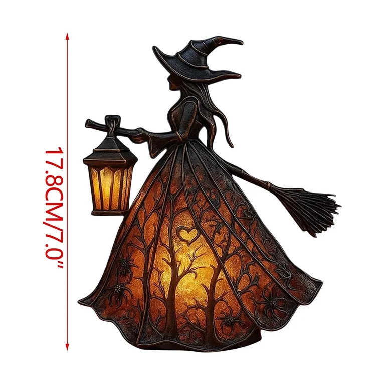 DefiDgd Halloween Witch Resin Statuette Lamp,Gothic Witch Decor with Lights,Standing Night Light ... | Walmart (US)