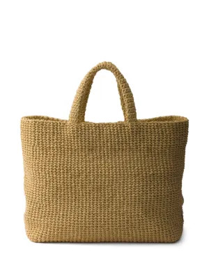 Prada Crochet Tote Bag | Neutrals | FARFETCH | Farfetch Global