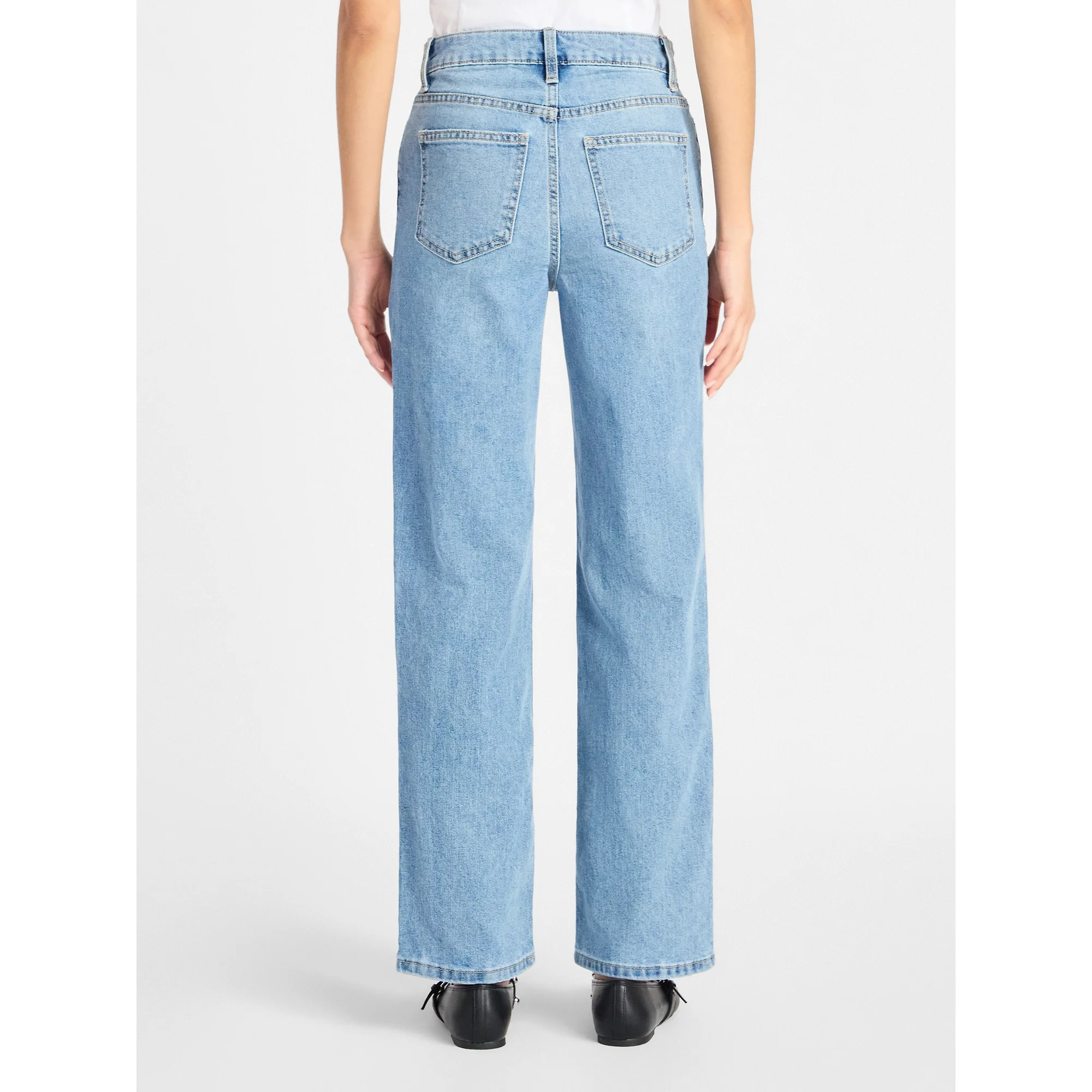 No Boundaries Women's Plus High-Rise Straight Leg Jeans, 30” and 32" Inseam, Sizes 00-24W | Walmart (US)