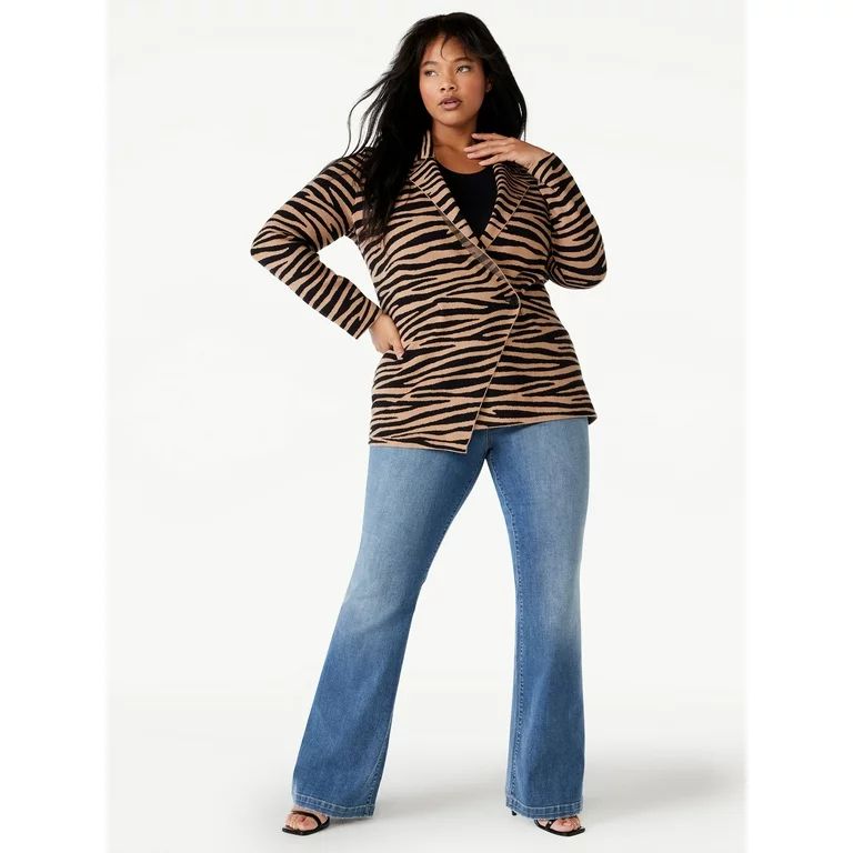 Sofia Jeans Women's Plus Size Asymmetrical Sweater Blazer, Sizes 1X-5X | Walmart (US)