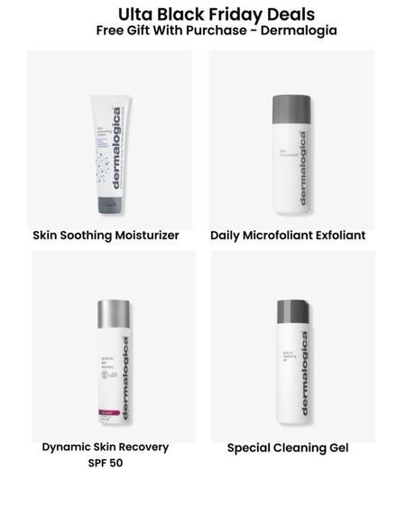 Dermalogica skincare products at Ulta have a FREE gift with purchase! Black Friday deals and holiday shopping at Ulta is fun, easy and always has perks!  

#LTKbeauty #LTKfindsunder100 #LTKGiftGuide