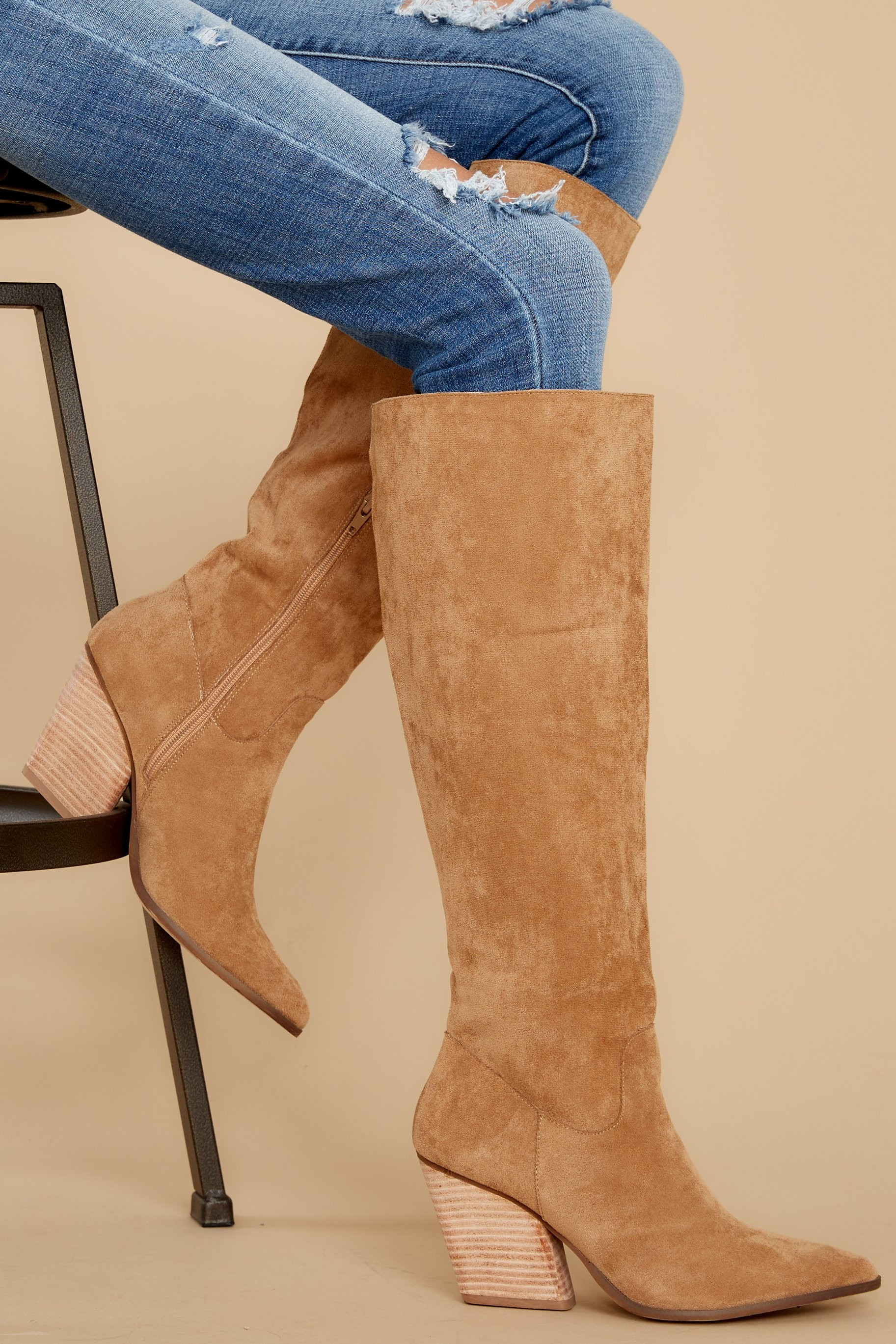 Making Plans With You Almond Knee High Boots | Red Dress 