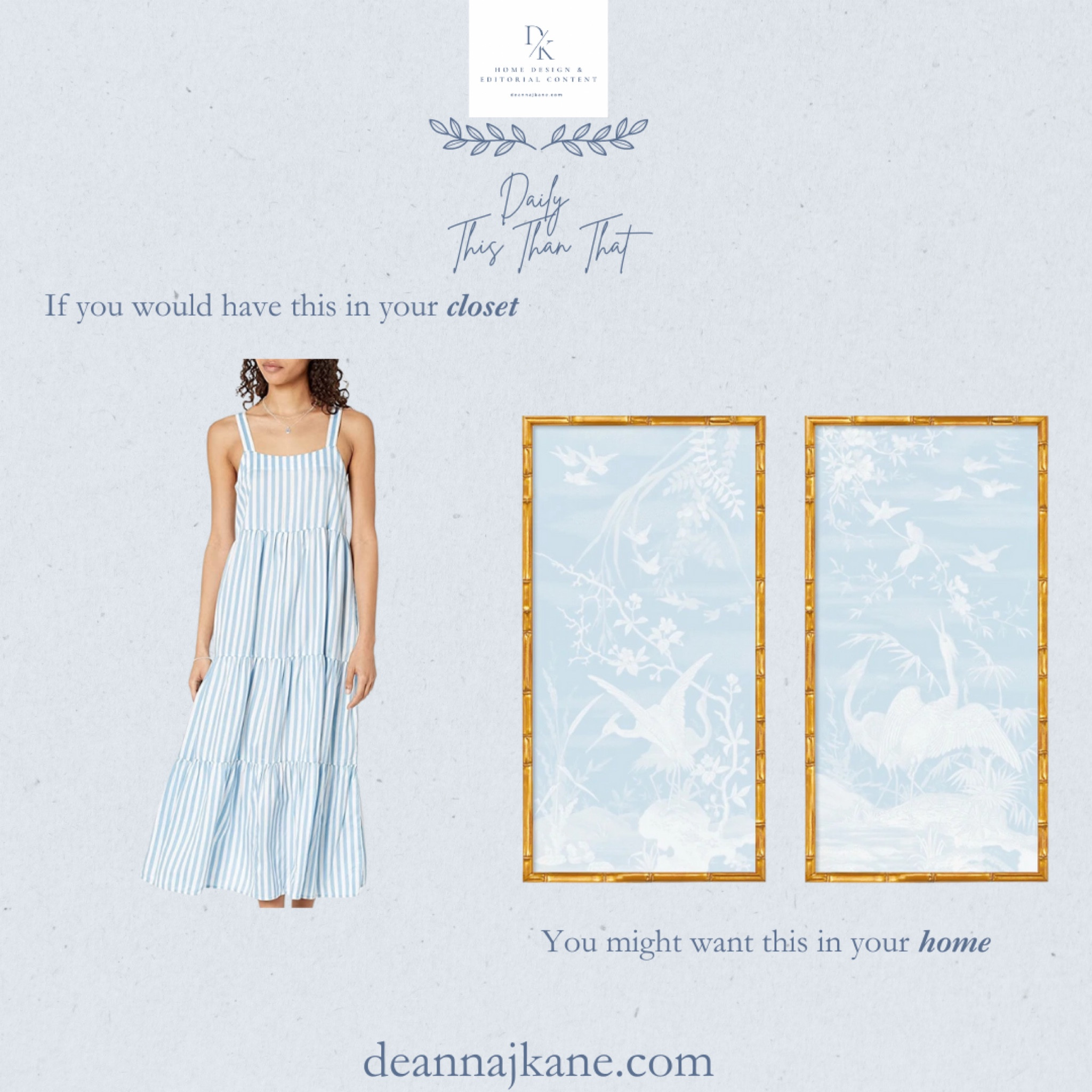 If you would wear this blue & white striped dress, you might want these blue & white frames panels 

#LTKHome