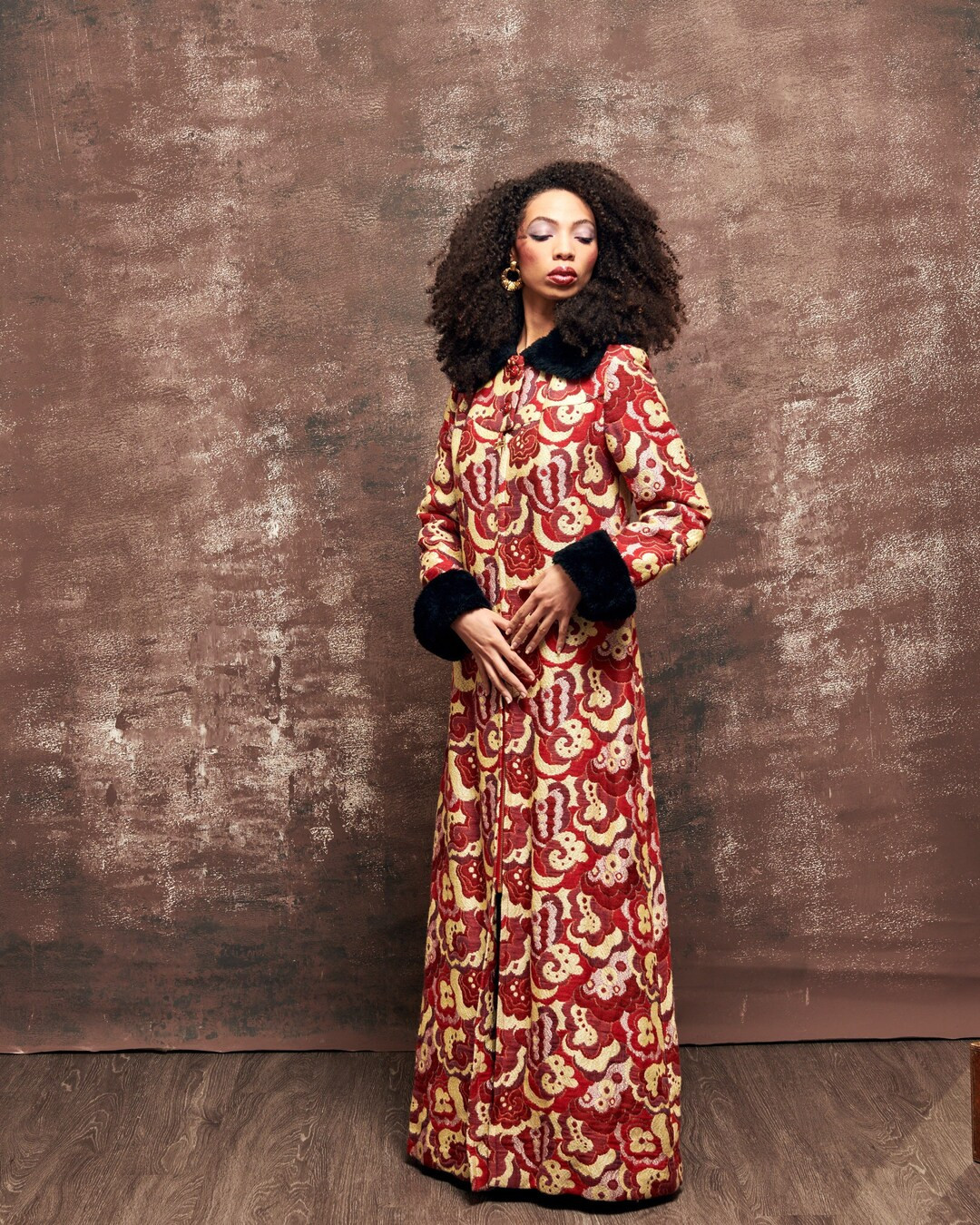 70s Floor Length Tapestry Carpet Coat - Etsy | Etsy (US)