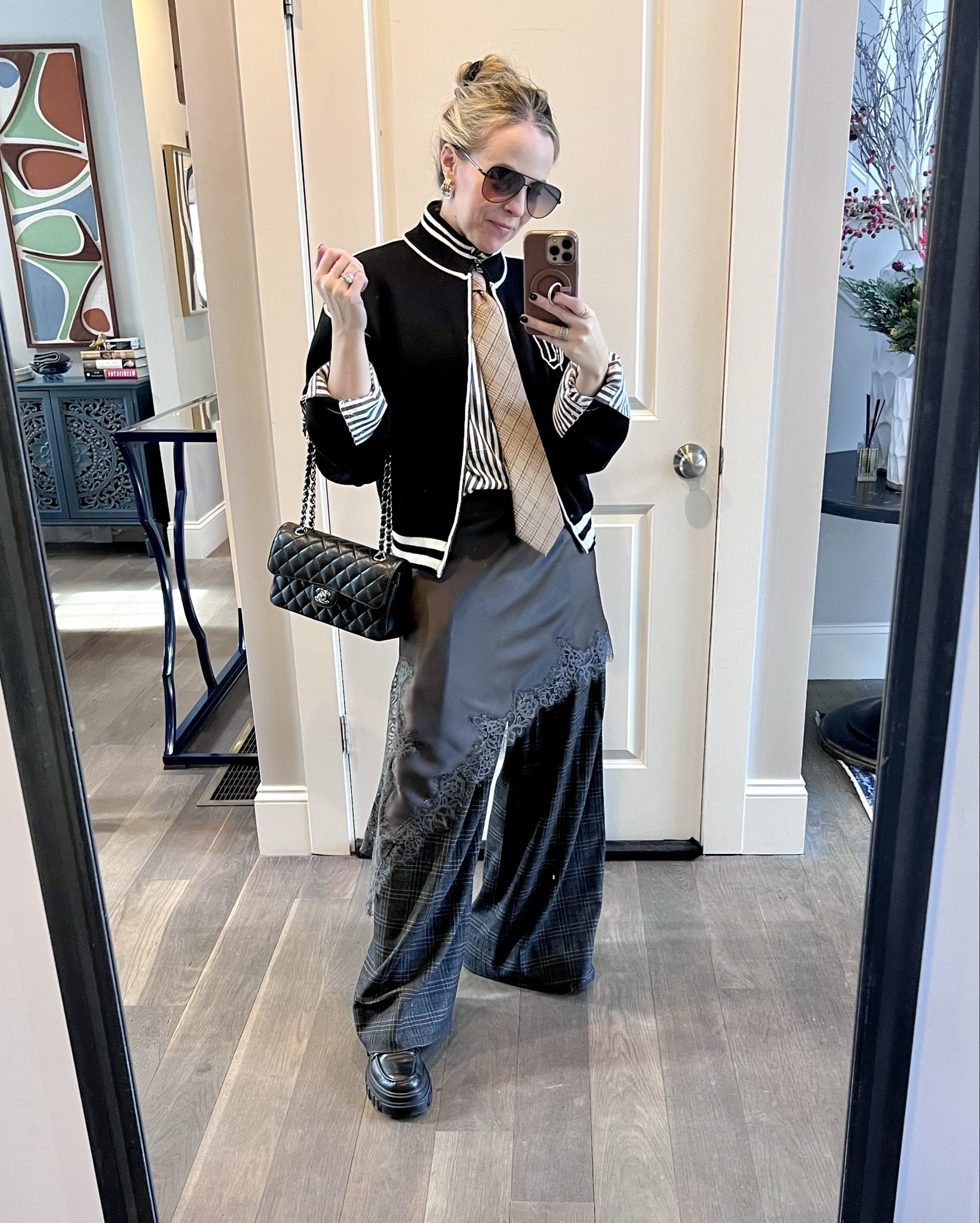 Just one more layer…and this is where we ended up. It’s a lot, but I loved it!

The satin/lace skirt is Zara - I can’t link it on LTK.

#LTKOver40