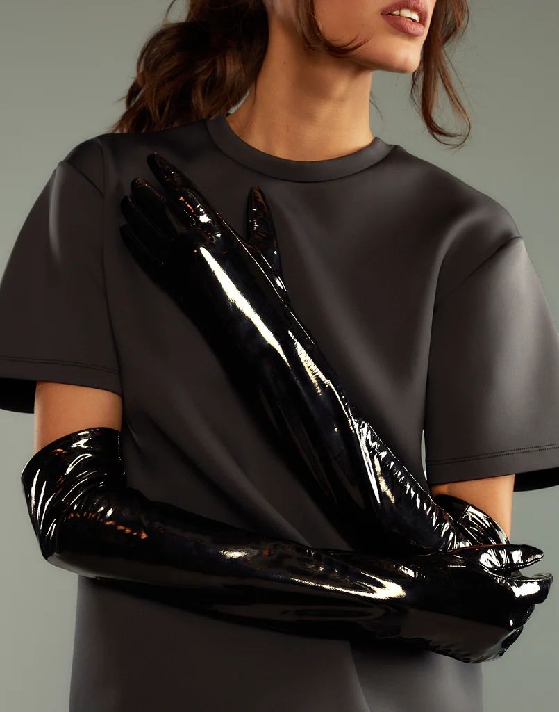 Bea Long Patent Leather Gloves | Cynthia Rowley