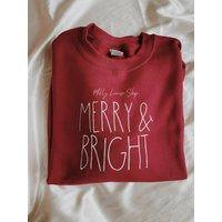 Merry & Bright Crewneck Sweatshirt | Etsy (US)