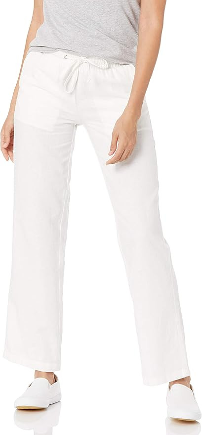 Amazon Essentials Women's Linen Blend Drawstring Wide Leg Pant | Amazon (US)