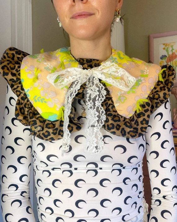 Leopard Floral Upcycled Collar | Etsy | Etsy (US)
