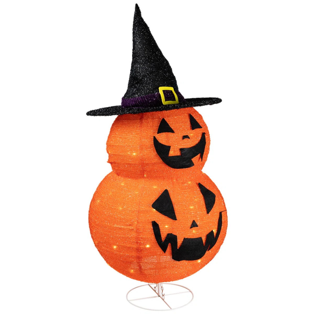 34" Pop-up Jack-O-Lanterns with Witch's Hat Outdoor Halloween Decoration | Wayfair North America