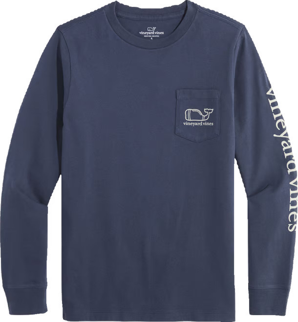 Boys' Football Field Logo Box Long-Sleeve Pocket Tee | vineyard vines