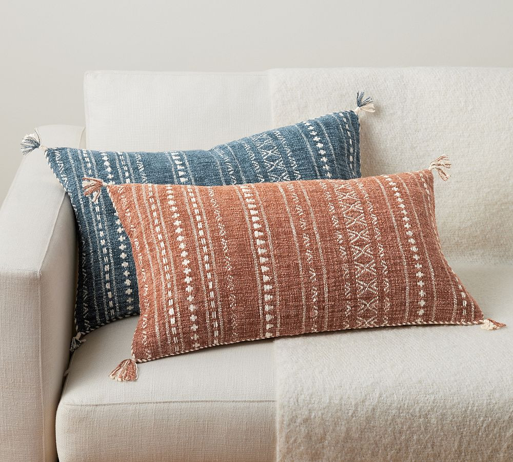 Mullen Woven Lumbar Throw Pillow | Pottery Barn (US)