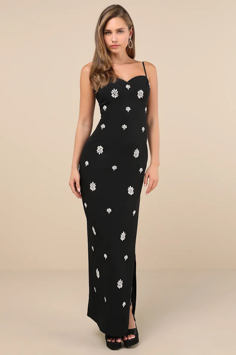 Completely Regal Black Rhinestone Sleeveless Column Maxi Dress
            Lulus
         $60$98
... | Lulus