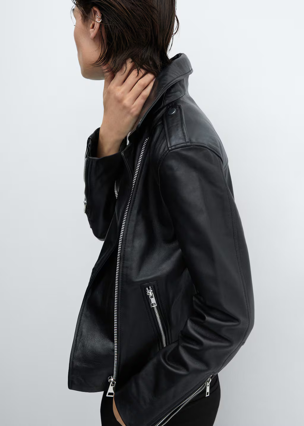 Leather biker jacket -  Women | Mango USA | MANGO (US)