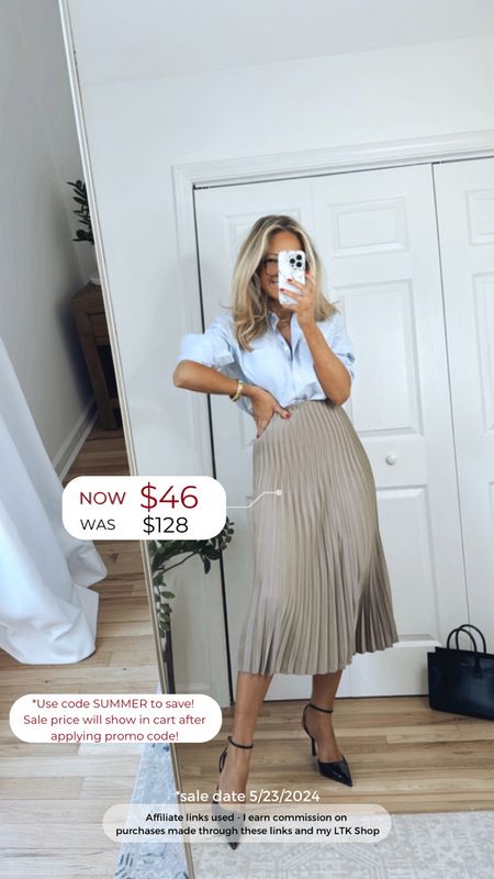 Use code SUMMER to save on the pleated skirt!
