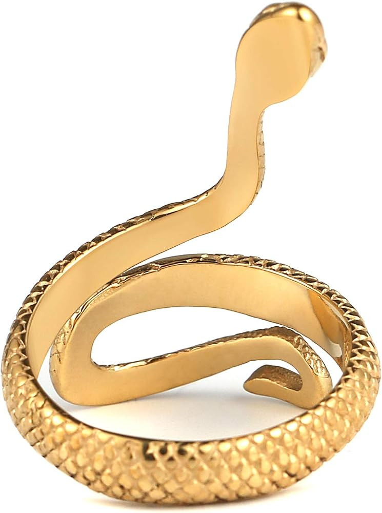 HZMAN Snake Ring Men Women Gothic Jewelry Retro Animal Fashion Personality Stainless Steel Ring | Amazon (US)