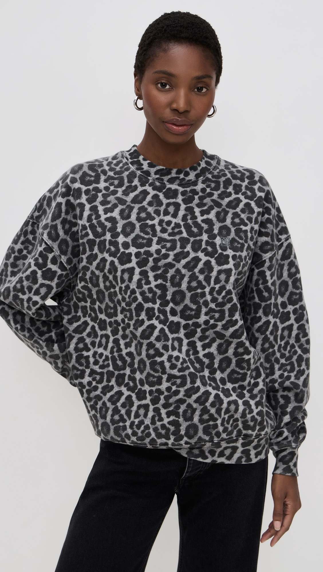 Miles Grey Leopard Sweatshirt | Shopbop