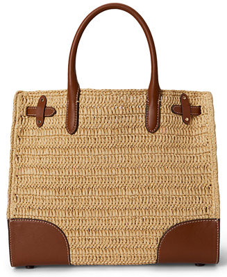 Woven Straw Medium Devyn Tote Bag | Macy's