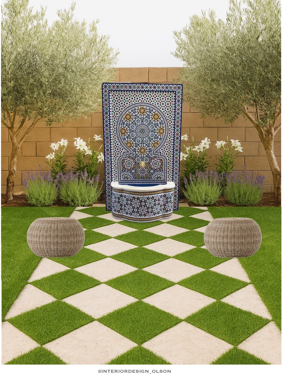 Finding peace in the side yard 
This little meditation retreat feels like a hidden gem right at home. Diamond pavers set over lush turf create a timeless pattern underfoot, while the Mediterranean-style fountain in calming blues and whites sets the perfect backdrop for quiet moments. The mix of greenery and stone details brings that sun-soaked European charm into a California setting ideal for morning coffee, evening reflection, or a mid-day reset.

Shop the pieces to recreate this serene Mediterranean-inspired side yard below.

#MediterraneanGarden #SideYardDesign #MeditationSpace #OutdoorRetreat #DiamondPavers #MediterraneanFountain #CaliforniaOutdoorLiving #BackyardInspo #LTKHome #LTKOutdoor