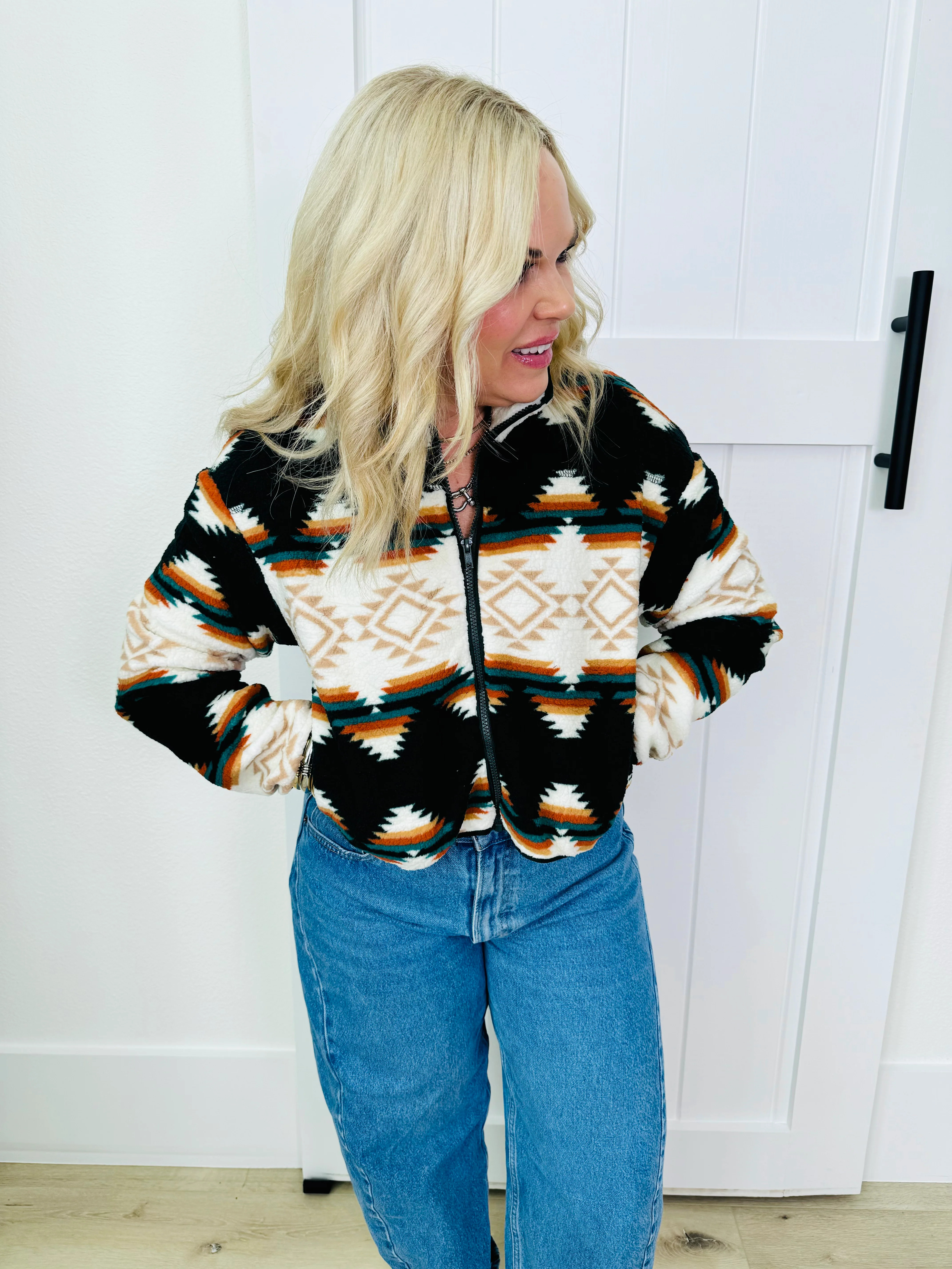 Aztec Sherpa Jacket | Clark & Co Boutique