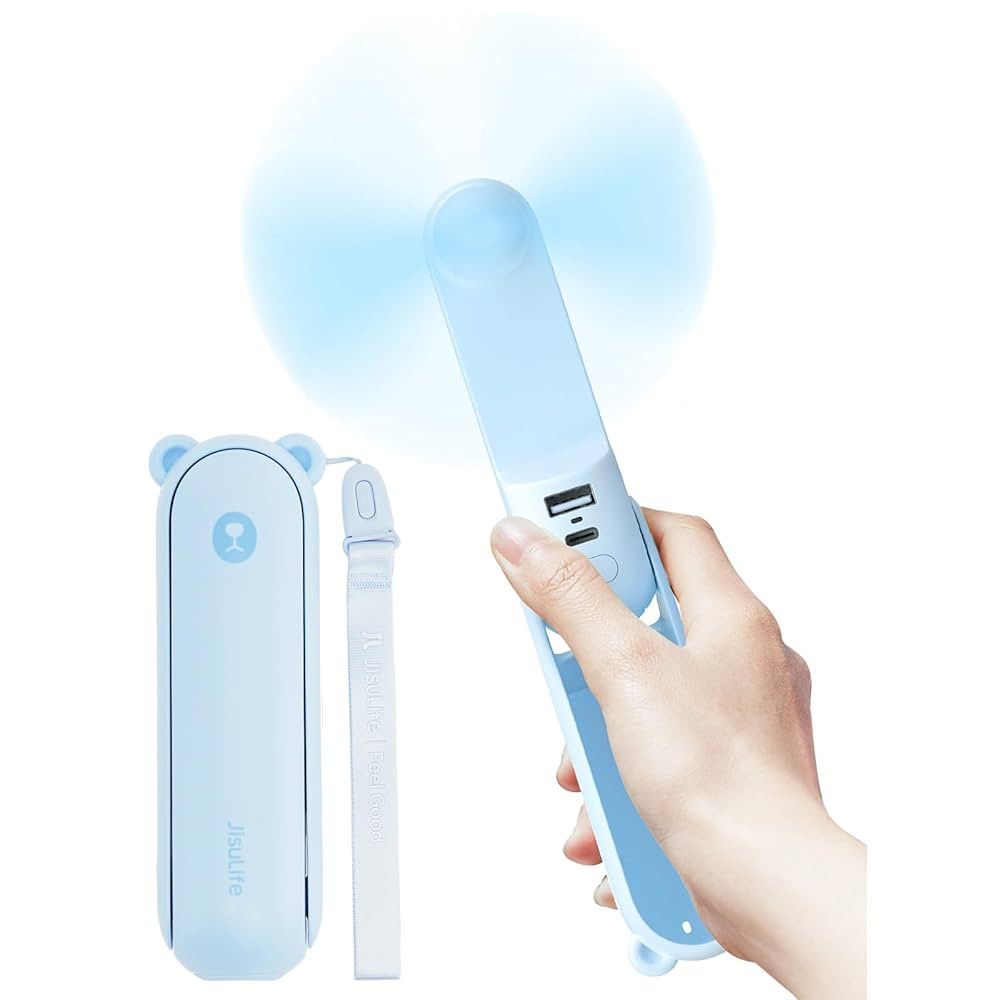 JISULIFE Handheld Fan with 4500 mAh Powerbank Max 37 Hours Runtime, Pocket Portable Battery Opera... | Amazon (US)