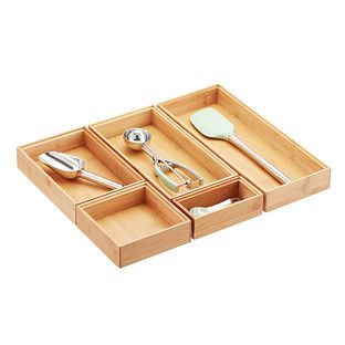 Bamboo Stacking Drawer Organizer | The Container Store